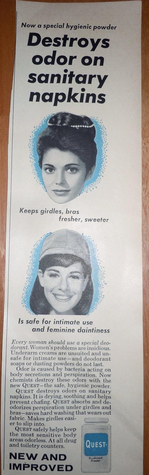 Quest Destroys Odor Print Magazine Advertisement 1964 - $2.99
