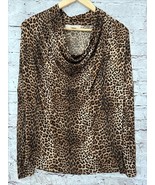 Michael Kors Cheetah Leopard Animal Print Long Sleeve Women’s Shirt M - $15.57