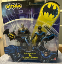 DC Superheroes 6&quot; Batman &amp; Nightwing 2-Pack Mattel 2003 Black Gray Blue ... - £14.46 GBP