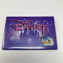 Disney Store Credit Card Rectangular Pin Back Button 1994 Sorcerer Mickey Mouse - £6.86 GBP