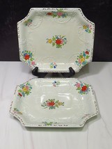 2 Early 19thC Masons Cambrian Argil Ironstone Trays Platters Raised Floral Scrol - £115.25 GBP