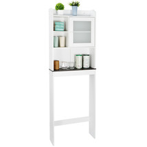 Wood Storage Cabinet Modern Over The Toilet Space Saver Home Bathroom White - £87.92 GBP