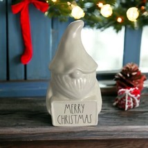 Rae Dunn Ceramic Christmas Gnome “Merry Christmas&quot;  White Holiday Decor NEW - £25.62 GBP