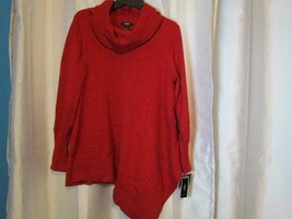 NWT Alfani WomanRed Metallic Cowl Neck Sweater Sz 0X 1X Org $75.50 - $13.59