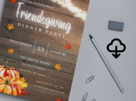 Friendsgiving Invitation Template, Thanksgiving Dinner Invite - $5.00