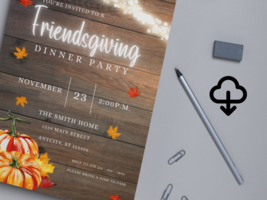 Friendsgiving Invitation Template, Thanksgiving Dinner Invite - £3.93 GBP