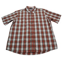 Wrangler Shirt Mens Large Red Plaid Western Stretch Outdoor Hike Button Up - £15.20 GBP