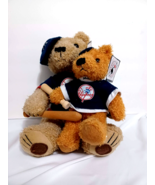 Lot Of 2-MLB Yankees Teddy Bears Stuffed Animal Plush w/ Jerseys Hats Wo... - £11.64 GBP
