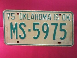 LICENSE PLATE Car Tag 1975 OKLAHOMA MS 5975 Muskogee County [Y10A - $10.56
