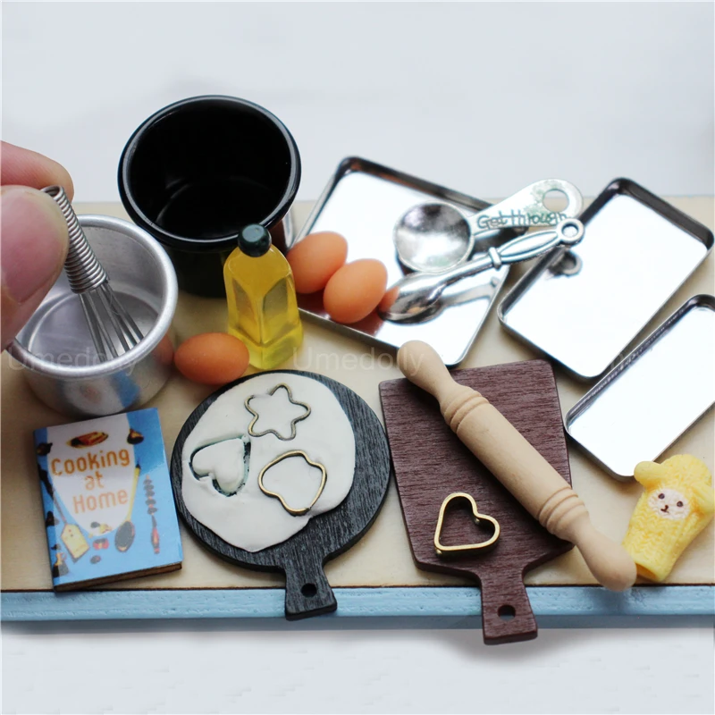 1:6 Scale Miniature Dollhouse Baking Tool Set Mini Rolling Pin Kitchen for Blyth - £9.86 GBP