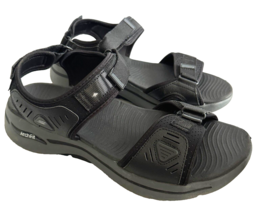 Skechers Men&#39;s Arch Fit Size 13 M Black Sandals Slides Hook Loop Adjusta... - £24.25 GBP