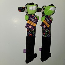 NWT 2 Green Frankenstein Monster Plush Squeaky Dog Toys Lot 13" Long Multipet - $15.79