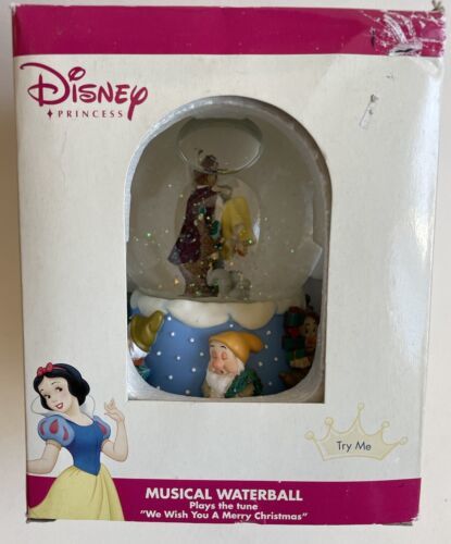 Enesco Disney Snow White &quot;We Wish You A Merry Xmas&quot; Wind up Musical Snow... - $12.25