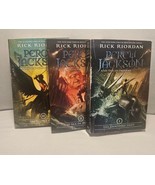 PERCY JACKSON &amp; THE OLYMPIANS LOT OF 3 BOOKS SEA MONSTER LIGHTNING THIEF... - £12.91 GBP