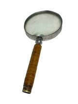 Magnifying Glass With Wrapped Handle W/Brass 1950s/60s Vintage  Made in Japan - £19.92 GBP