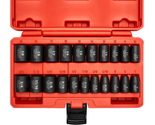 02432A 3/8” Drive SAE and Metric Impact Socket Set | 21 Shallow Pieces |... - $41.68