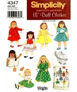 SIMPLICITY 4347 OOP 18&quot; GIRL DOLL CLOTHES PATTERN VINTAGE RE-ISSUE - UNCUT - £5.94 GBP