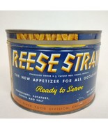 Rare 60s Ries Finer Food Reese Straws Tin Can Chicago IL  4oz Advertisin... - $81.22 CAD
