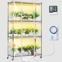 VEVOR Plant Stand with Grow Light, Grow Light Shelf with Cover and Therm... - $259.37