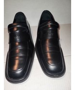  GUCCI Men&#39;s black leather TOM FORD ERA GG Logo Loafers Square Toe 8E - £114.30 GBP