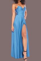 $109 B Darlin Juniors' Sleeveless V-Neck Jersey Gown Size: 0 Color: Dark... - $45.05