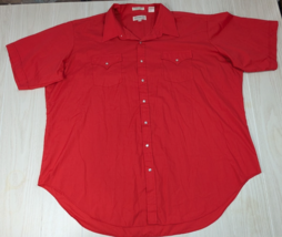 Sheplers Men's short sleeve Pearl snap Western Shirt Red Size 20 Tall #2B - $14.84