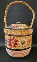 Vintage 1940s Ceramic Floral Biscuit Cookie Jar Made in Occupied Japan - $31.49