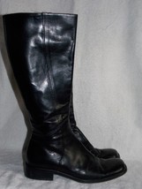 Charles David by Nathalie M. Black Leather MID-CALF Boots 37.5 Used - $44.99