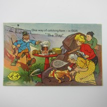 Leap Year Women Hunt Man Lure with Beer Marriage Humor Unposted Antique 1908 - £7.47 GBP