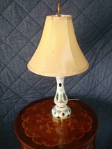 White Cut To Emeral Bohemian Art Glass Table Lamp - £120.67 GBP