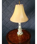 WHITE CUT TO EMERAL BOHEMIAN ART GLASS TABLE LAMP - £120.03 GBP