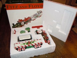 Fitz and Floyd Christmas &quot;Yuletide Holiday Train Snack Set&quot; in original box EUC - £47.47 GBP