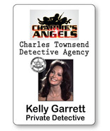 KELLY GARRETT CHARLIE&#39;S ANGELS NAME BADGE TAG HALLOWEEN COSPLAY PIN BACK - $20.84 CAD