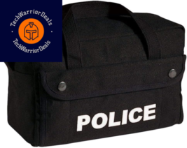 Rothco Canvas Small Police Logo Gear Bag, Black  - $36.45