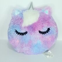 Love2Design Rainbow Pastel Cat Unicorn Soft Glitter Horn Pillow 13&quot; Purp... - $19.34