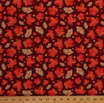 Cotton Seasonal Fall Leaves Autumn Pumpkins Fabric Print by the Yard D509.33 - £10.34 GBP