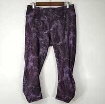 Calia by Carrie Underwood Women&#39;s Leggings Large Purple Rouched Cropped Yoga - £19.39 GBP