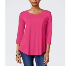JM Collection Womens Large Berry Haze Scoop Neck 3/4 Sleeve Top NWOT F26 - £13.81 GBP
