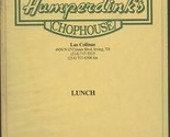 Humperdink&#39;s Seafood Chophouse Menu Los Colinas Dallas Texas Area 1990&#39;s - £21.90 GBP