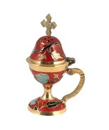 Colored Enamel Orthodox Brass Incense Burner - Handmade - High Quality 5... - £18.19 GBP