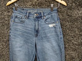 American Eagle Women 2 Regular Mom Jeans Comfort Stretch Waistband Distr... - £13.32 GBP