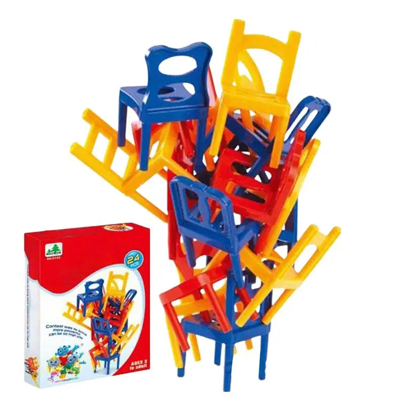 Stacking Chairs Game Fun Challenging Balance Board Game Educational Stacking - £11.10 GBP