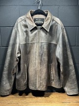 Eddie Bauer Men&#39;s Genuine Leather Motorcycle Jacket Distressed Brown XXL... - £67.13 GBP