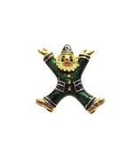 Danecraft Gold - Plated Green Clown Pin Brooch - $14.41 CAD