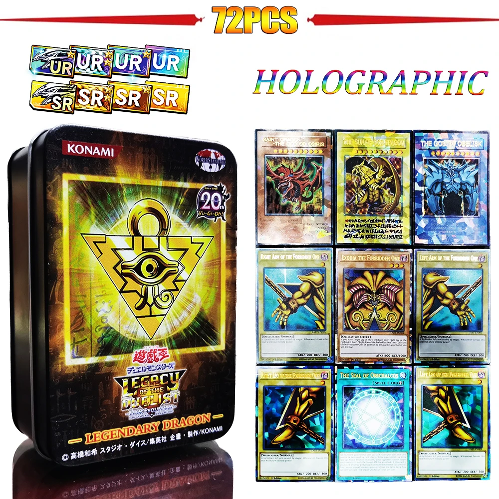 Yugioh Cards with Tin Box Yu Gi Oh Card 72PCS Holographic English Versio... - £18.23 GBP