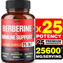 25600 Berberine Supplement with Ceylon Cinnamon Bark, Milk Thistle, Turmeric - £11.95 GBP