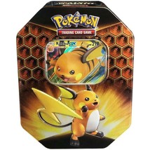 Pokemon Empty Collectible Tin TCG Sun and Moon Hidden Fates Raichu GX - £4.66 GBP