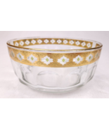 vtg Arcoroc France Culver Valencia Glass Bowl 22kt Gold Trim Diamond Des... - £11.61 GBP