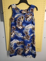 Hilo Hattie Ukelele Hawaiian Lei Blue Sleeveless Dress Size XS X Small - £24.36 GBP