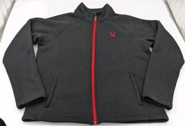 Spyder Stellar Sweater Jacket Sherpa Fleece Lined Black Red Full Zip Men&#39;s XL - £26.75 GBP